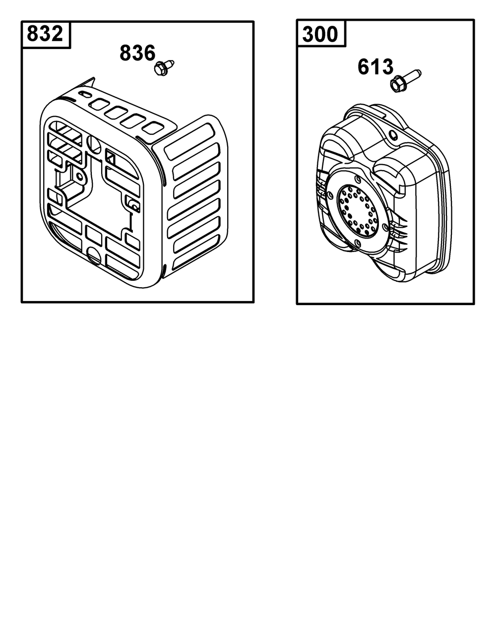 Exhaust Group Diagram and Parts List for 08P602-0029-H5 020000 - 09Z999 Briggs and Stratton Engine